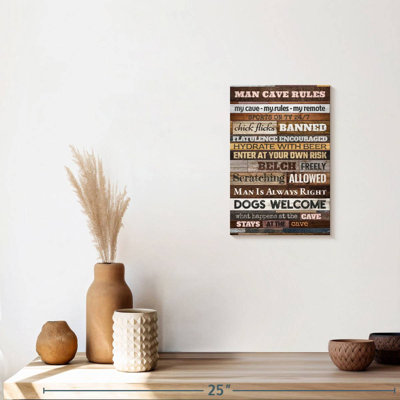 " Man Cave Rules I " by HomeyNotes Studio