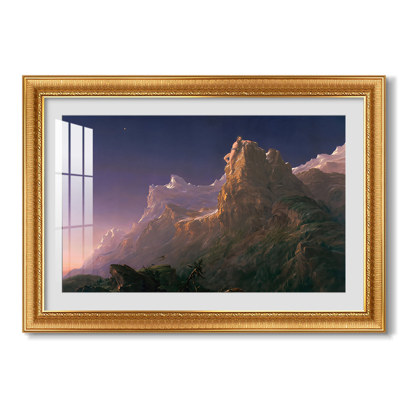 Prometheus Bound, 1847-Thomas Cole-Custom Framed Canvas, 29X41, Yes, Ornate Venetian Gold