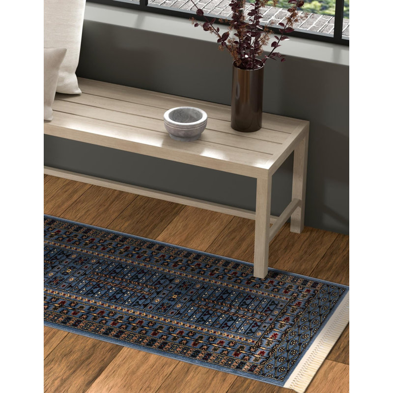 Tapis bleu Aucun, Tapis de couloir 2 pi x 8 pi