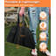 Foyer d'extérieur extérieur portatif de 17 pouces avec sac de rangement pour le camping, le chauffage de patio, le pique-nique et le barbecue, creux diagonal trapézoïdal, noir