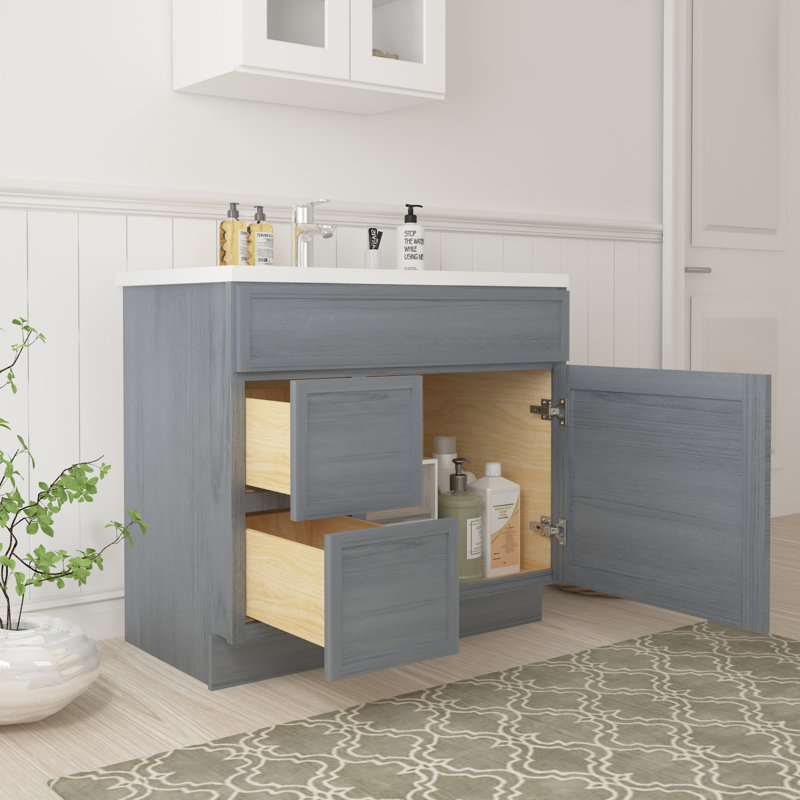 Base de meuble-lavabo simple 36 po seulement, Argent argent