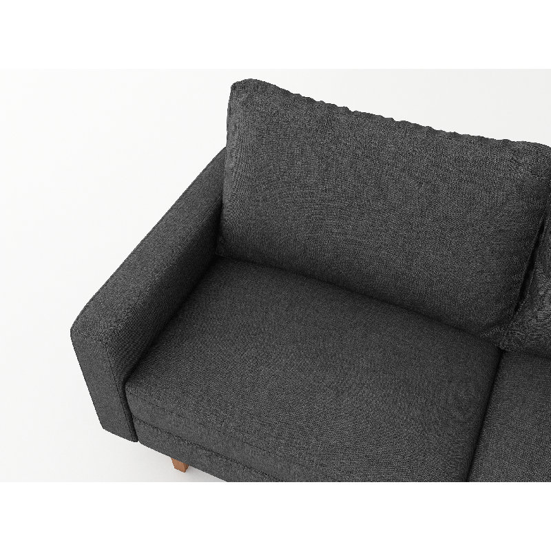 Canapé à accoudoirs carrés 70 po Clairmont, 100 % polyester gris foncé