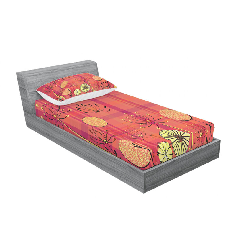 Ensemble de draps generic umbellifer fleuris, Ensemble de draps pour lit simple avec drap-housse