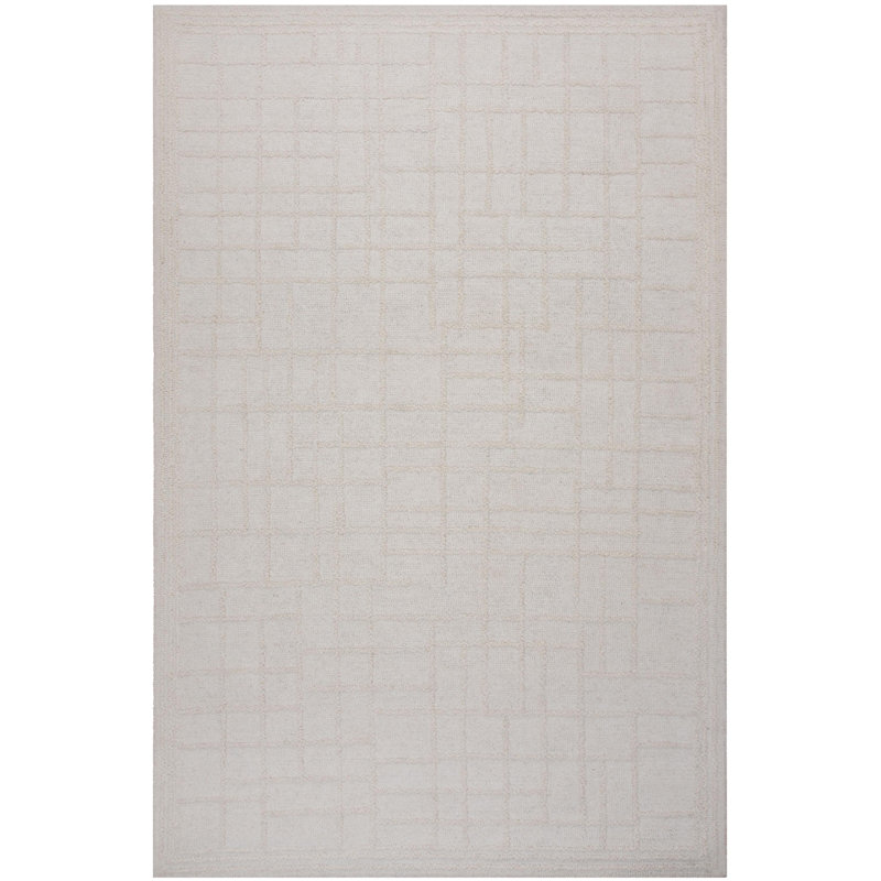 Tapis 100% laine touffeté à la main, Rectangle 5 pi x 7 pi 6 po
