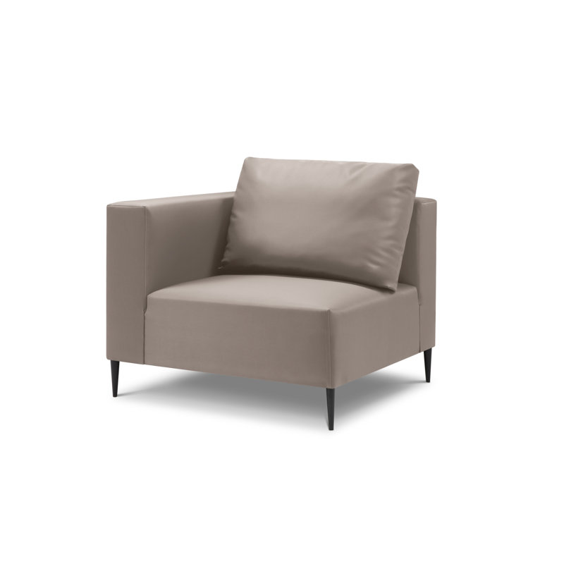 Amada Wood Outdoor Lounge Chair, Beige
