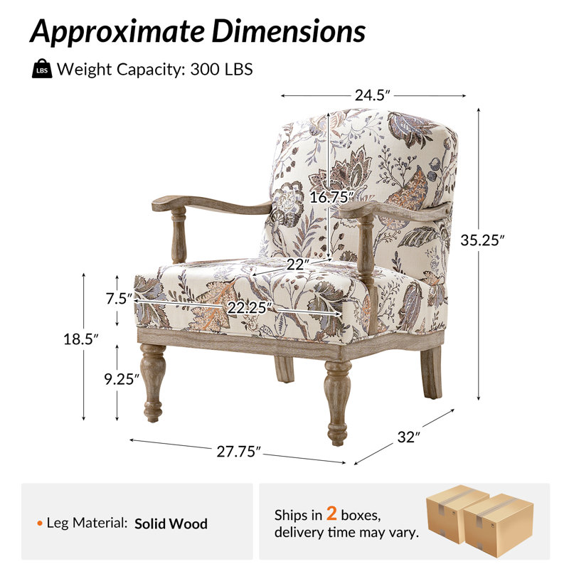 Chaise d'appoint de ferme l 27,75 po Amilio, Vert
