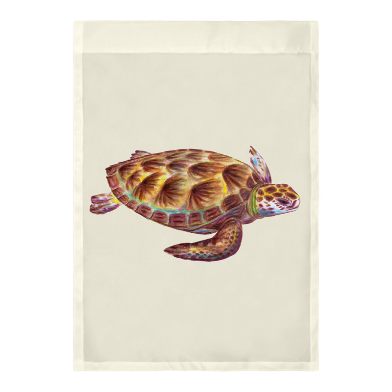 Drapeau de jardin en polyester 1 face Sea Turtle, H 18 po x l 12,5 po