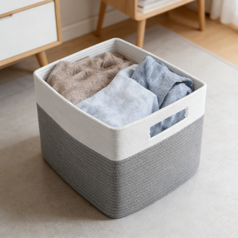 Foldable Fabric Storage Baskets With Handles, 3-Pack Woven Organizer Bins For Home, Toy, And Closet Organization, Decorative Cube Storage Solution