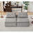 Modern Chenille Modular Sectional Sofa with Neck & Lumbar Pillows-1247353290