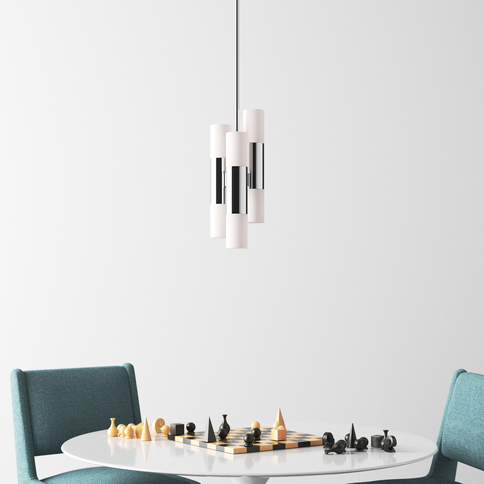 Otto 6 - Light Cylinder Chandelier, Polished Nickel
