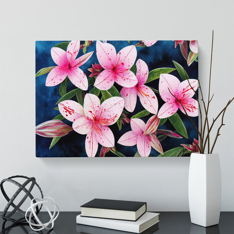 Rhododendron Flower Art - Wrapped Canvas Print, 35cm H x 50cm W x 3cm D