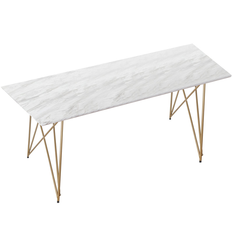 Direen Faux Marble Top Dining Table, H75 x L200 x W100cm