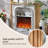 43.31"Retro White Carved Electric Fireplace-118103093