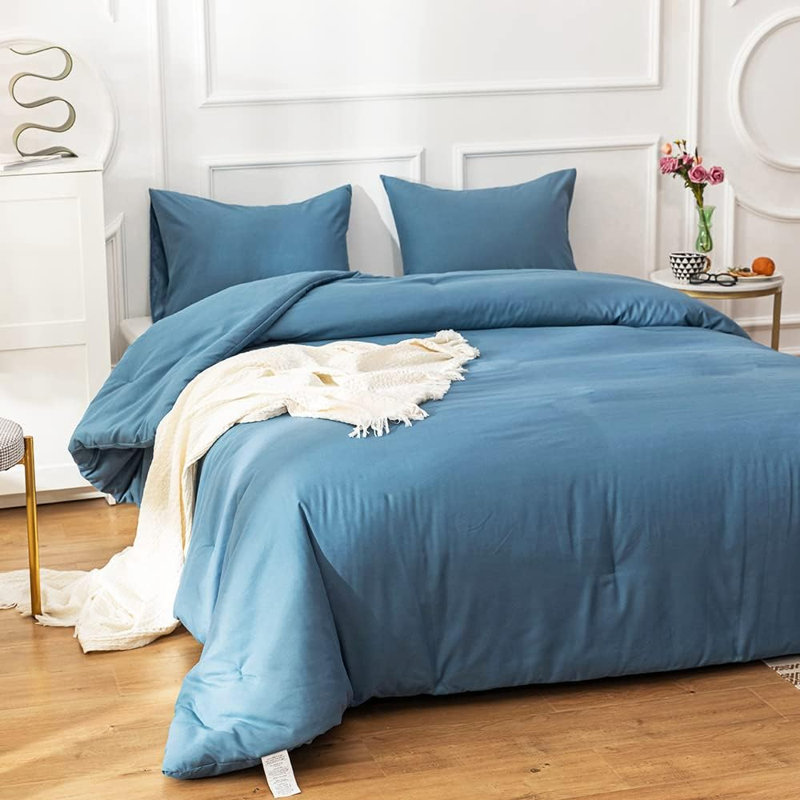 Ensemble d'édredon bleu pour lit simple Lake Blue Bedding, Twin Comforter + 2 Standard Pillowcases, Bleu
