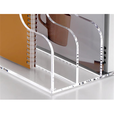 Acrylic Desk Organizers, Clear Magazine File Holder, 5 Vertical Compartments A4 Folder Binder Holders Sorter, Office Desktop Workspace Organization Storage Rack For Office Home School