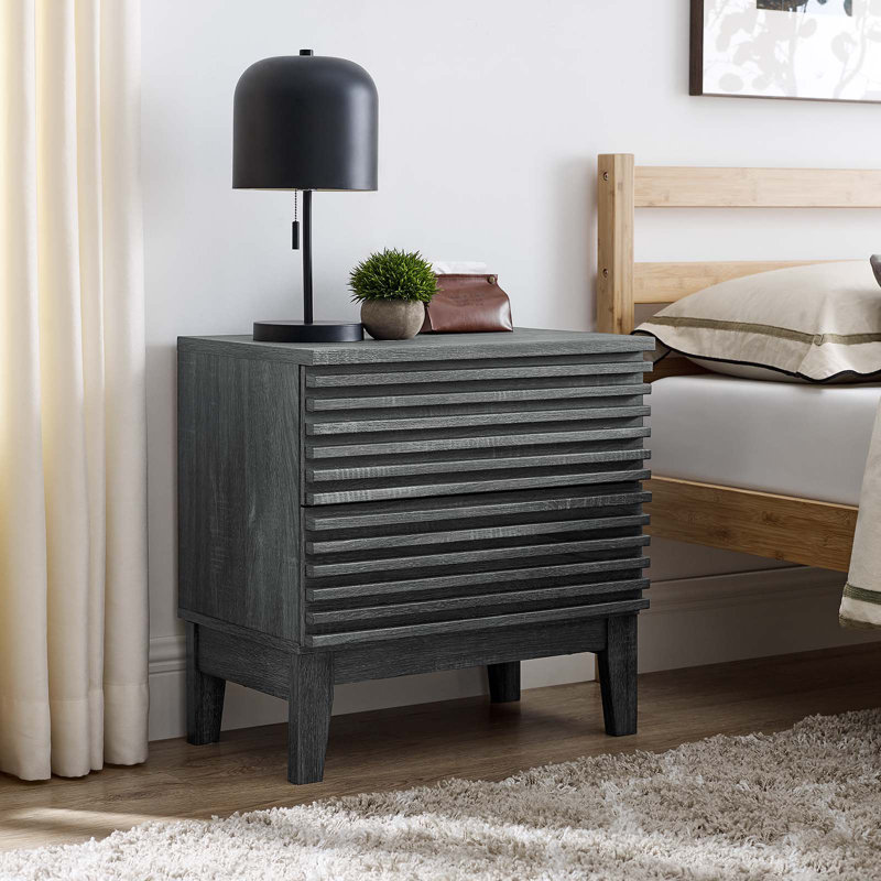 Modway Render Two-Drawer Mid-Century Modern Nightstand