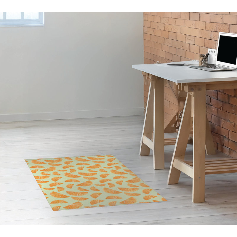 Tapis de bureau Summer Oranges, L 24 po x P 36 po, Limette