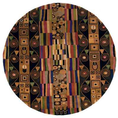 Tapis brun en laine touffeté à la main Heliana
