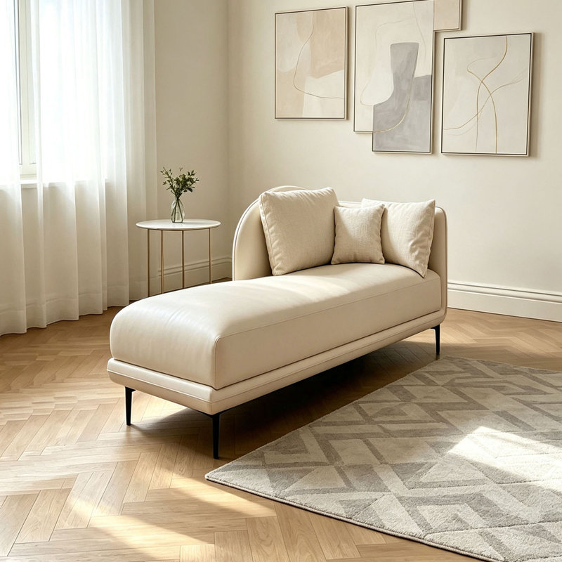 Chaise longue d'intérieur en cuir