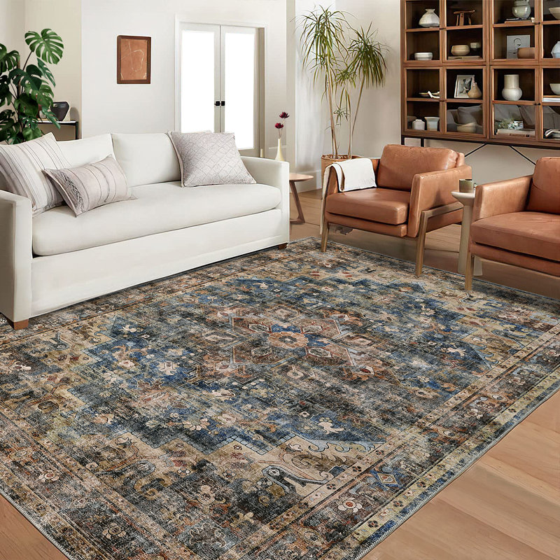 Washable Oriental Indoor Rug, Rectangle 5' x 7'