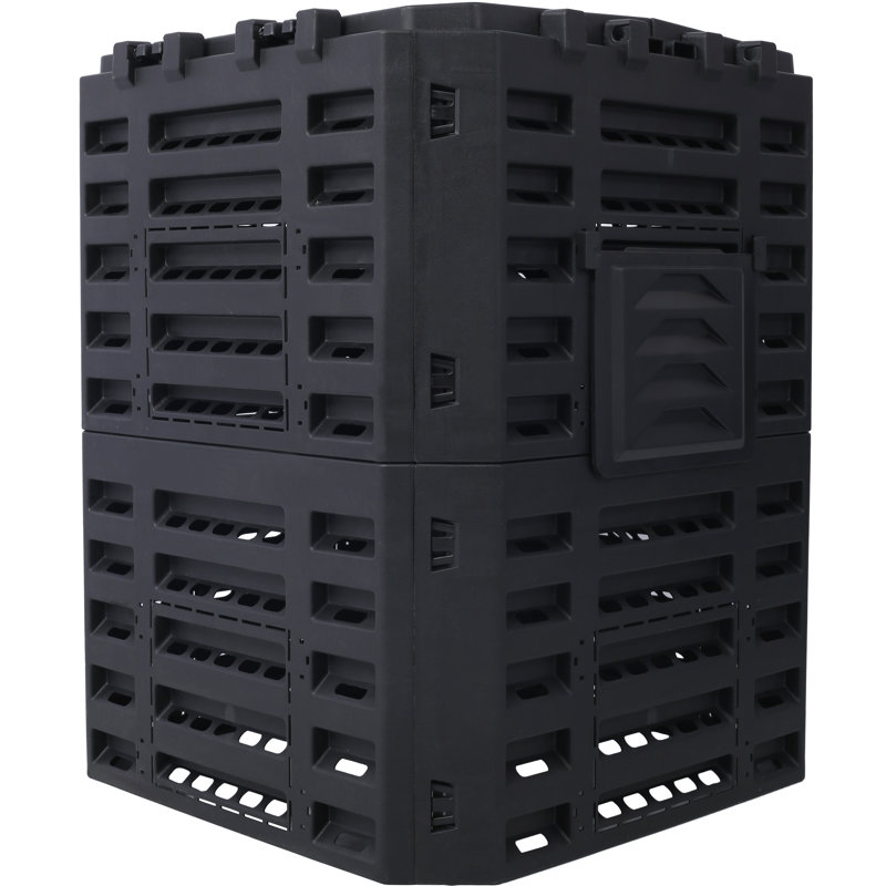 90 Gallon Large Compost Bin, Black, Recycled Plastic