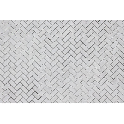 1" x 2" Marble Herringbone Mosaic Wall & Floor Tile
