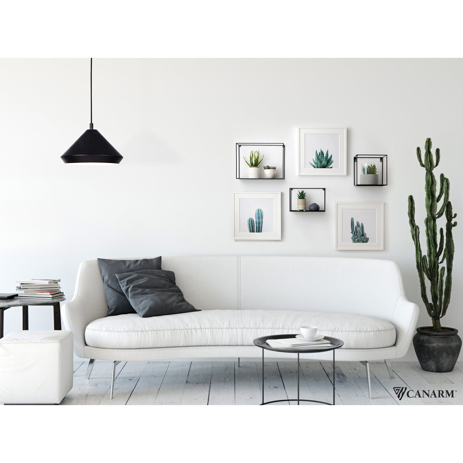 Zandy Single Light Metal Dimmable Pendant, 57.5" H x 14.57" W x 14.57" D