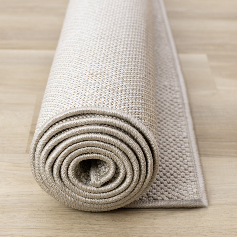Tapis beige crème à deux tons Elijas, Rectangle 5 pi 3 po x 7 pi 7 po