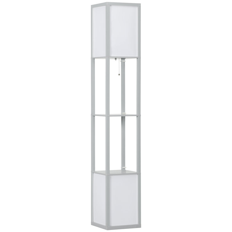 Niks 156cm Column Floor Lamp, Light Grey
