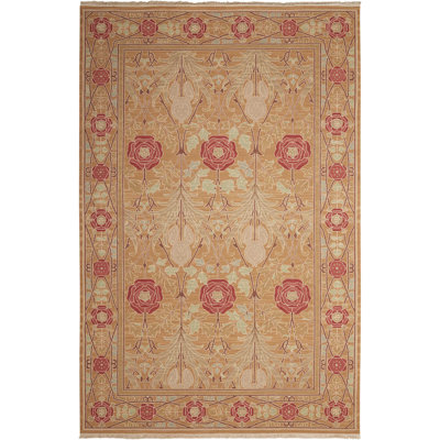 Hillendale Floral Handmade Flatweave Wool Brown/Red Indoor/Outdoor Area Rug