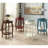 Teal Round Side Table With Bottom Shelf