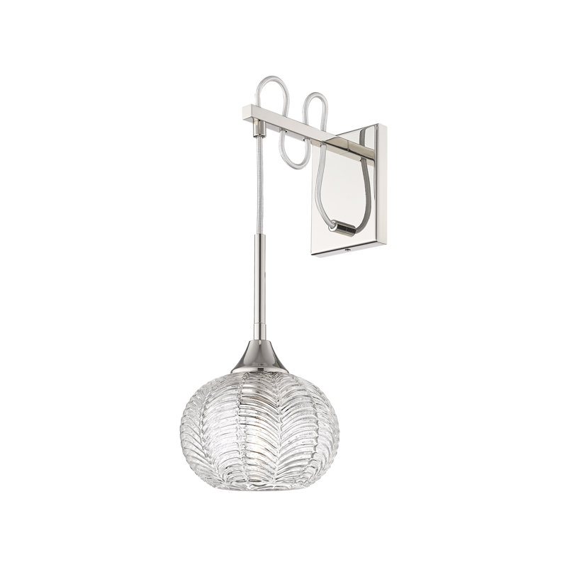 Applique murale 1 lumière 7 po Marshalle, Nickel poli