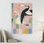 Elegant Swans Golden Stars Abstract Colorful Dreamy Bird Nature Landscape Wall Art Print 1 Piece Wrapped Canvas Wall Art-775030084