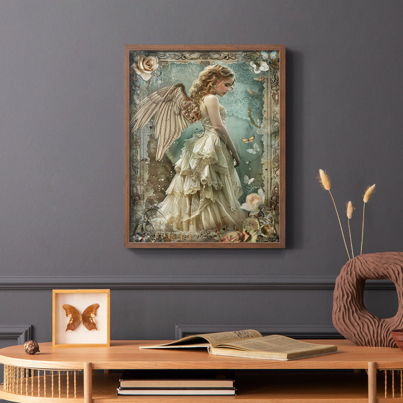 WOMEN Series CECLX III - reproduction encadrée de qualité supérieure - prête à être accrochée - aucun clou requis, Noyer