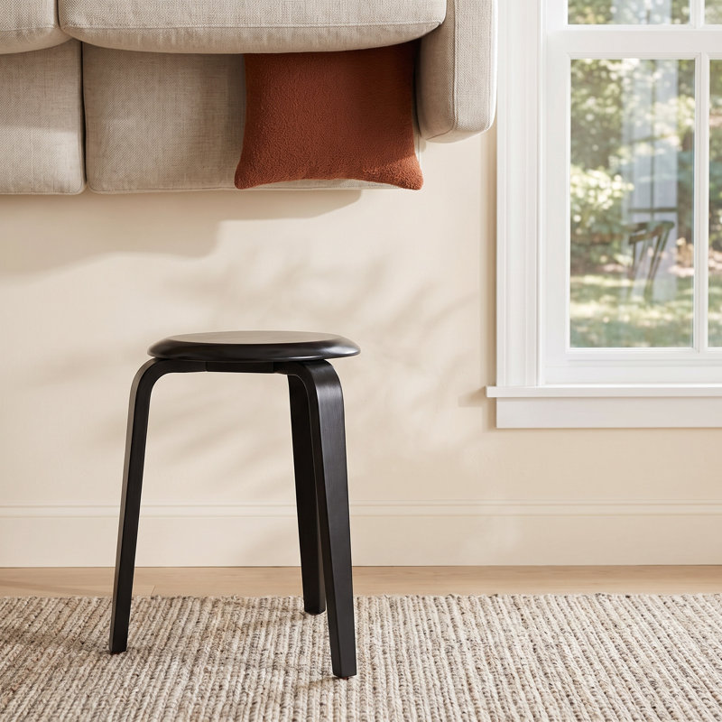 Luella Stackable Stool, Black