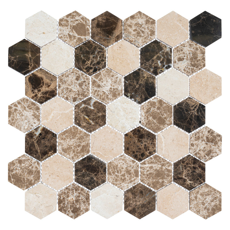 Channing 2 in. Hexagon Honeycomb Mosaic Tile, Montage He