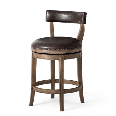 Maven Lane Alexander Stool with Faux Leather Upholstery