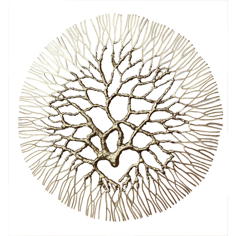 Glam Abstract Wall Decor on Wrought Iron, 17.5'' H x 17.5'' W