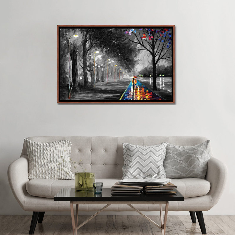 «Alley By The Lake B&W», reproduction d'art sur toile encadrée, H 32 po x l 48 po, Brun
