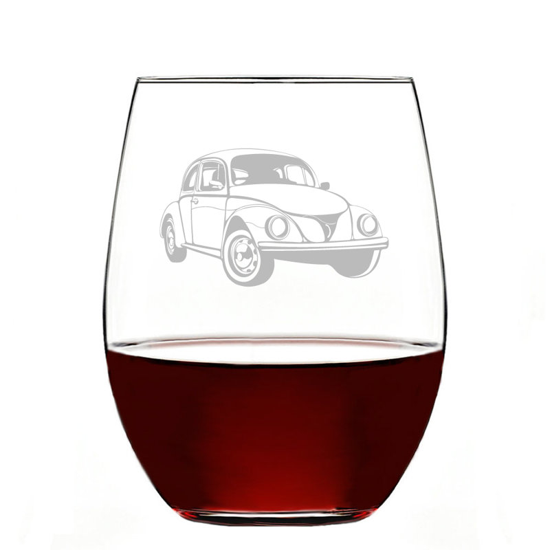 Verre à vin sans pied 21 onces love bug voiture