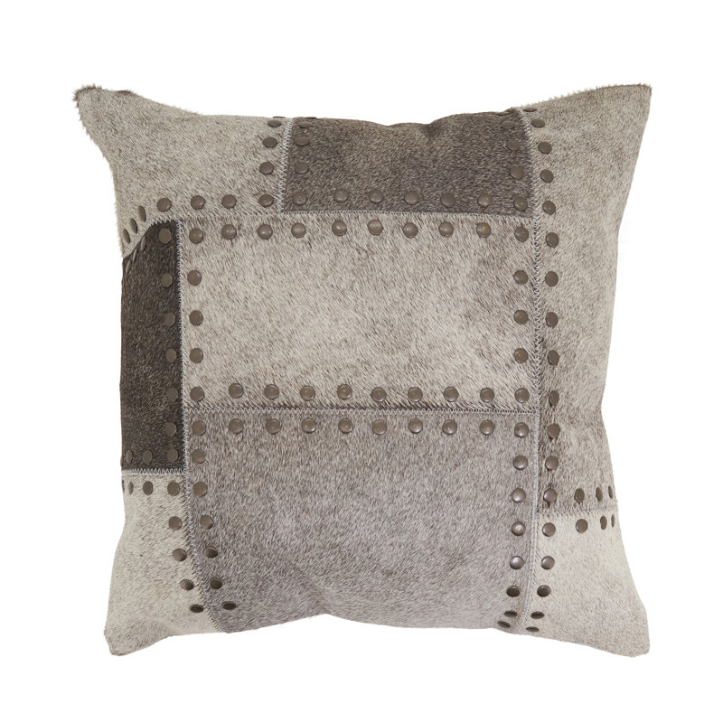 Housse de coussin Cowhide Patchwork, 16 po x 16 po, Ne s’applique pas