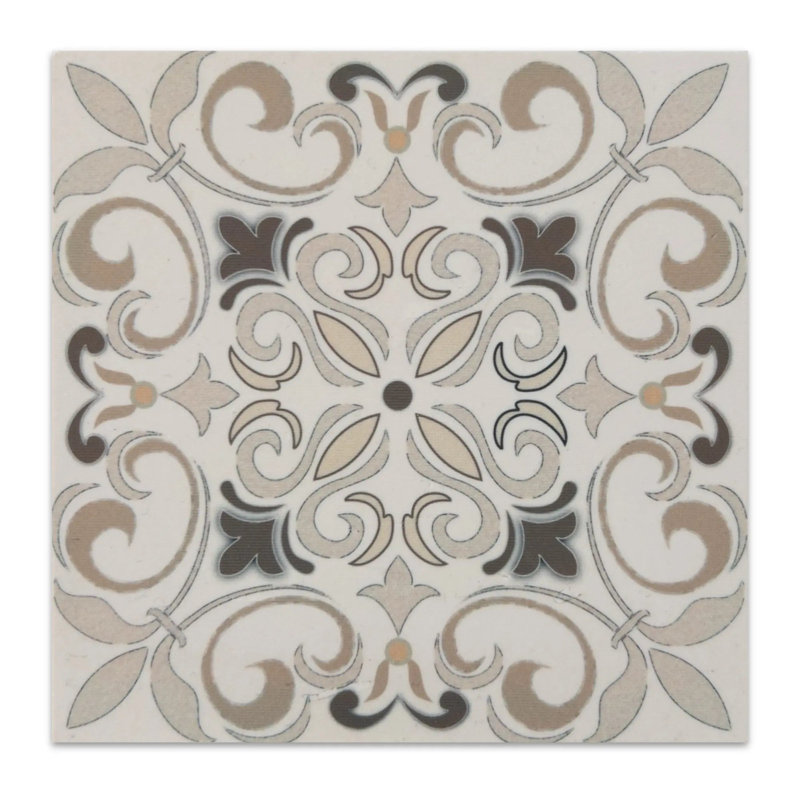 Carrelage gravé au laser taupe 6 po x 6 po Madellion