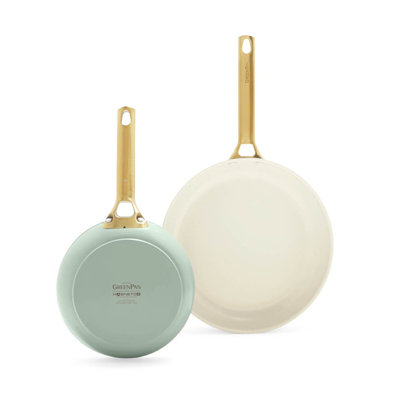 GreenPan Padova Reserve PFAS Free Non Stick 2 Piece Frypan Set 20cm & 26cm, Green