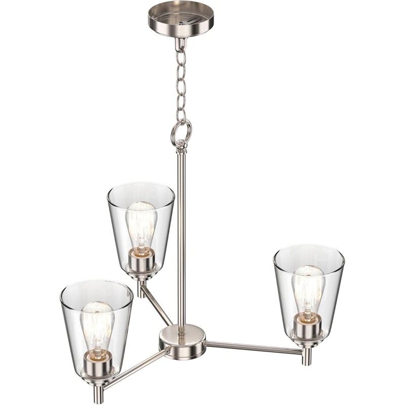 Luminaires de lustre évasés (ampoule non incluse), 3, Nickel brossé