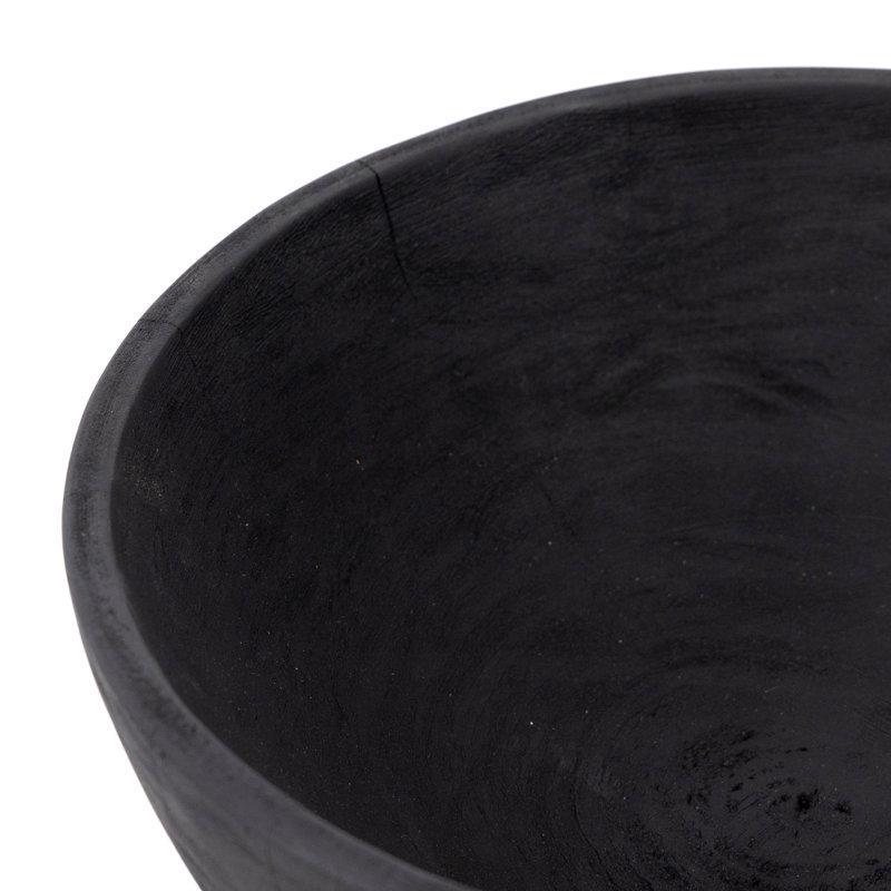 Turned Decorative Bowl, Carbonized Black