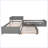 L-shaped Platform Bed with Trundle and Drawers Linked with built-in Desk-804221410