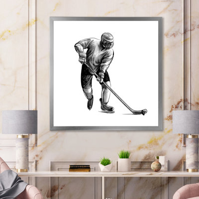 " Hockey Player Sketch In Winter Sport "