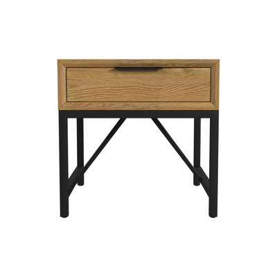 Davin 1-Drawer End Table, Natural Oak