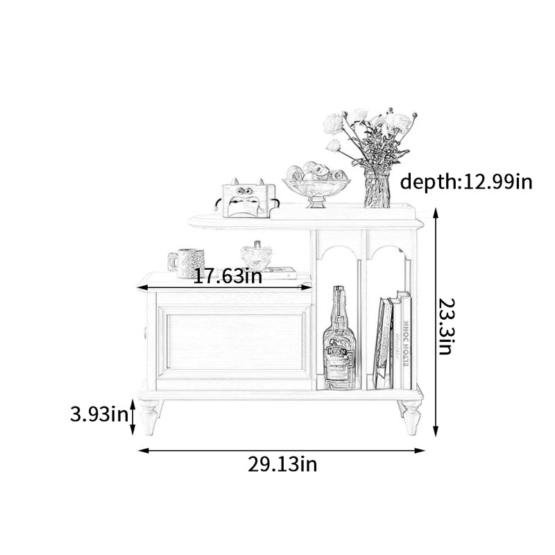Table d'appoint en bois massif multifonctionnelle Exquise
