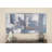 Canvas Abstract Gray Framed Wall Art with Silver Frame